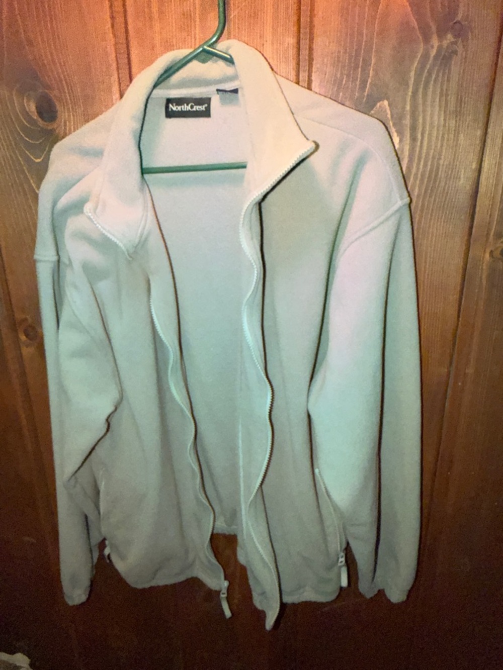Northcrest Women's Light Beige Full-Zip Teddy Jacket